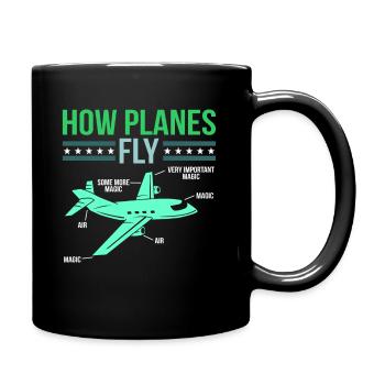 plane - Full Colour Mug - black - Right