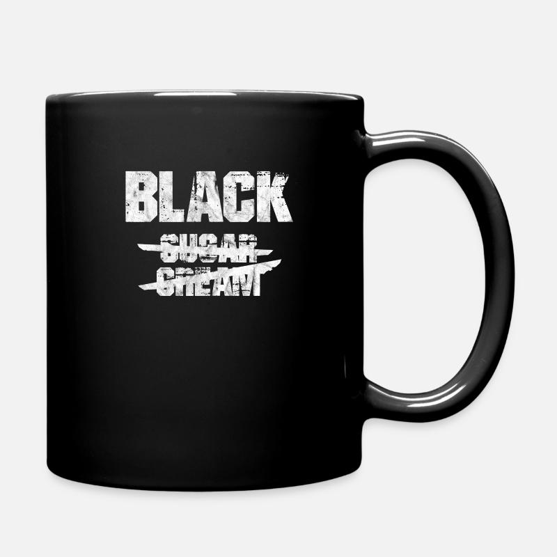 Schwarzer Kaffee - Tasse einfarbig - Schwarz
