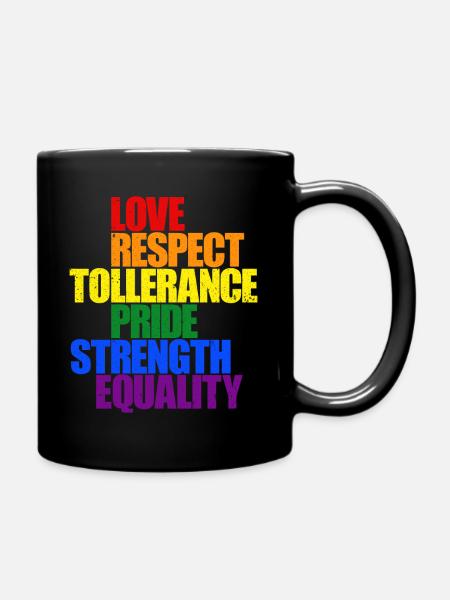 LGBT LOVE RESPECT PRIDE - Tasse einfarbig - Schwarz