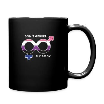 Genderfluid flag design against gender roles - Full Colour Mug - black - Right