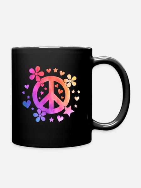 Frieden Marihuana - Tasse einfarbig - Schwarz