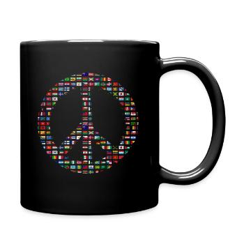 Peacezeichen 70er Jahre - Tasse einfarbig - Schwarz - Rechts