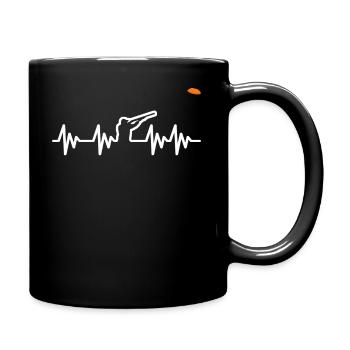 Heartbeat clay pigeon shooting throwing target - Full Colour Mug - black - Right