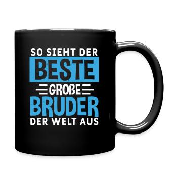So sieht der beste große Bruder der Welt aus - Tasse einfarbig - Schwarz - Rechts