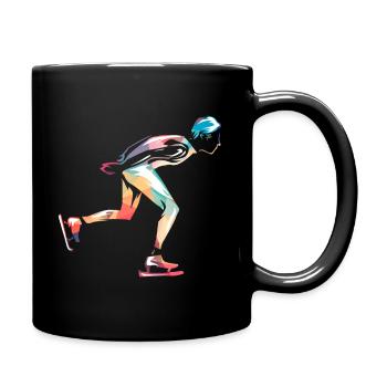 Schlittschuhlaufen - Tasse einfarbig - Schwarz - Rechts