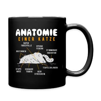 Katze - Tasse einfarbig - Schwarz - Rechts