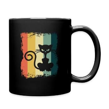 Katze - Tasse einfarbig - Schwarz - Rechts