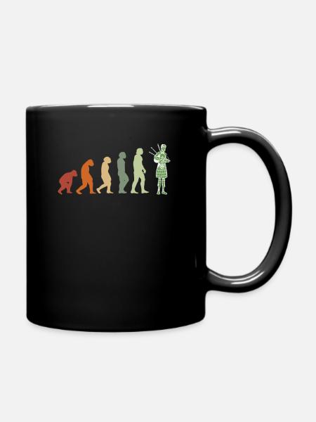 EVOLUTION bagpipe music bagpiper shirt - Full Colour Mug - black