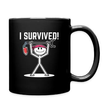 I survived Krebsüberlebender Gift - Tasse einfarbig - Schwarz - Rechts