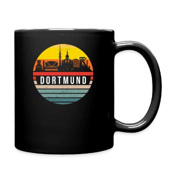 Dortmund skyline city trip Dortmund skyline retro - Full Colour Mug - black - Right