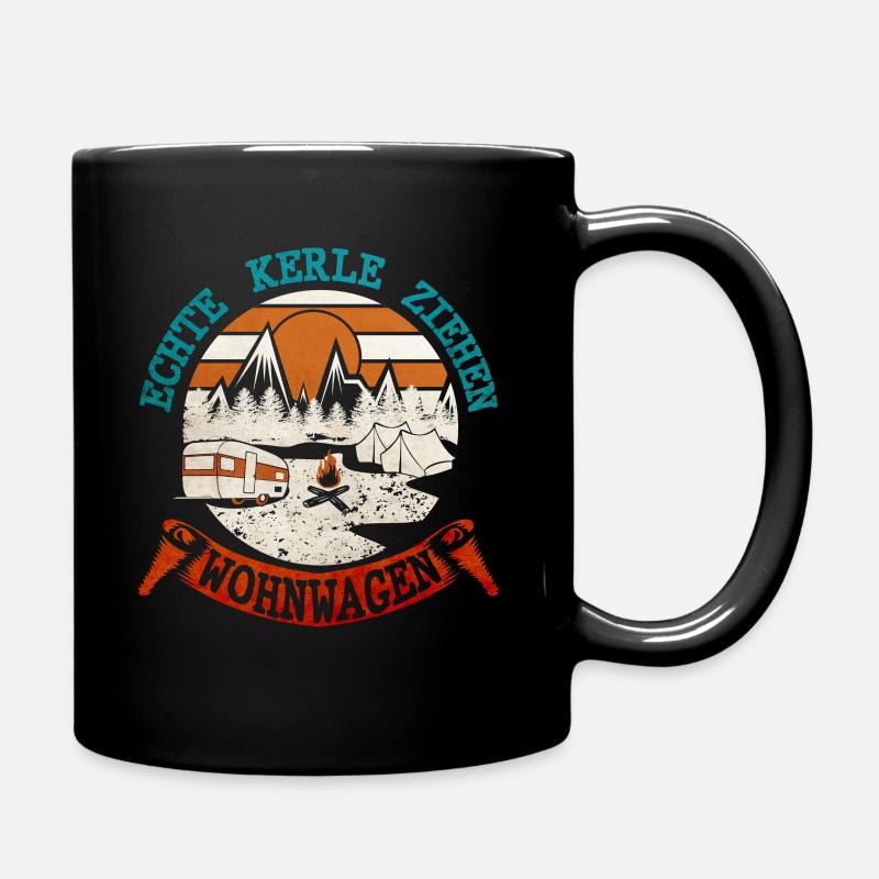 Echte kerle ziehen Wohnwagen - Tasse einfarbig - Schwarz