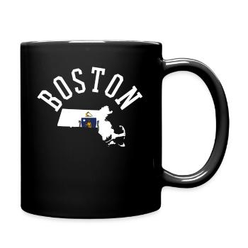 Boston USA Amérique drapeau drapeau armoiries - Mug uni - noir - Droite