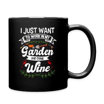 Gardening nursery and wine gift - Full Colour Mug - black - Right