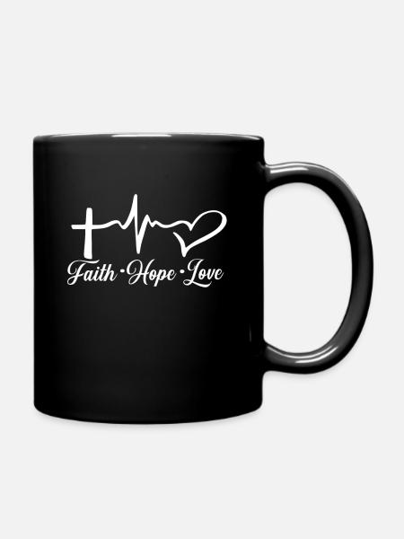 Glaube Liebe Hoffung - Tasse einfarbig - Schwarz