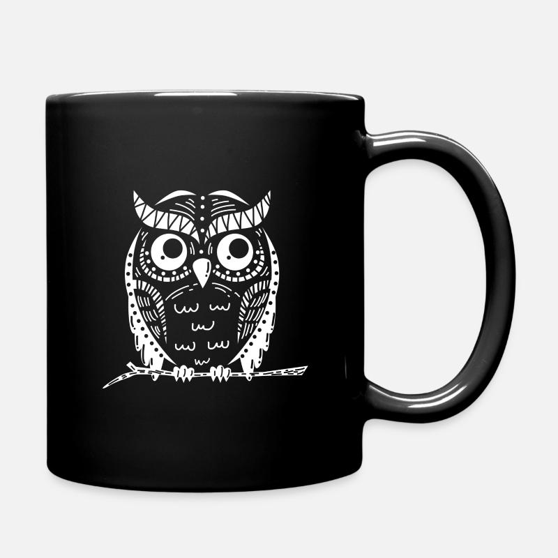 Eule - Tasse einfarbig - Schwarz