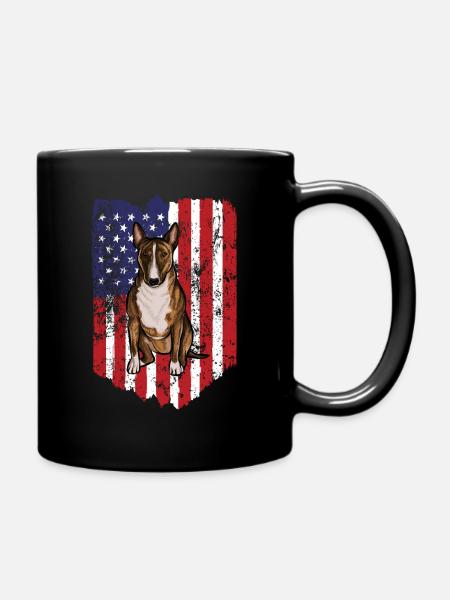 Drapeau américain Miniature Bull Terrier 4 juillet U - Mug uni - noir