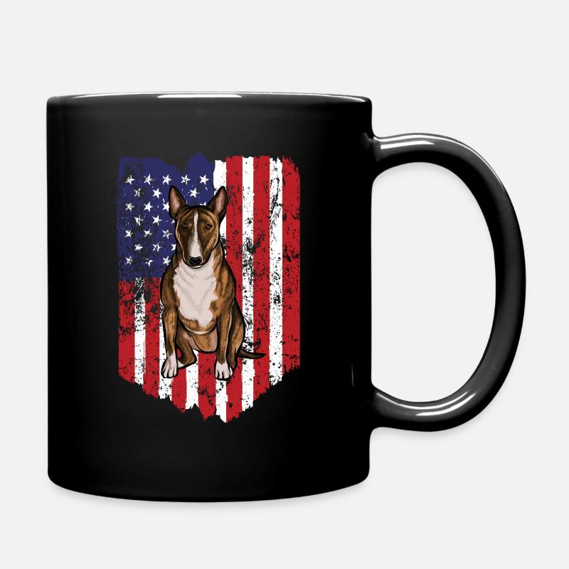 Drapeau américain Miniature Bull Terrier 4 juillet U - Mug uni - noir