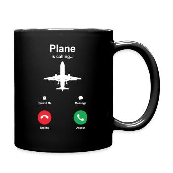 Flugzeug - Tasse einfarbig - Schwarz - Rechts