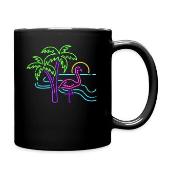 Animaux flamants roses - Mug uni - noir - Droite
