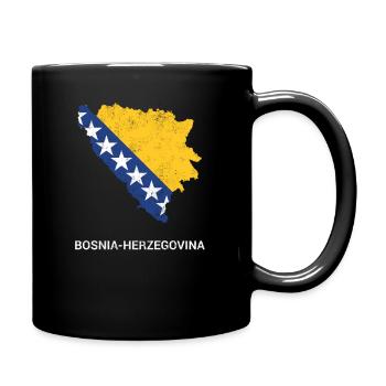 Bosnien und Herzegowina Landkarte - Tasse einfarbig - Schwarz - Rechts