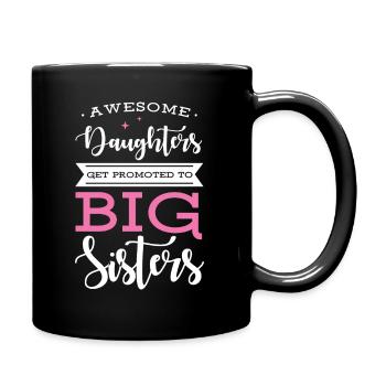 Big sister - sibling - daughter - Full Colour Mug - black - Right