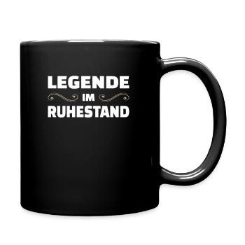 Rentner Shirt Legende Im Ruhestand Pension - Tasse einfarbig - Schwarz - Rechts