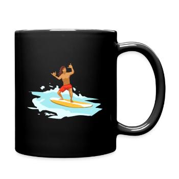 Surfen Surfing - Tasse einfarbig - Schwarz - Rechts
