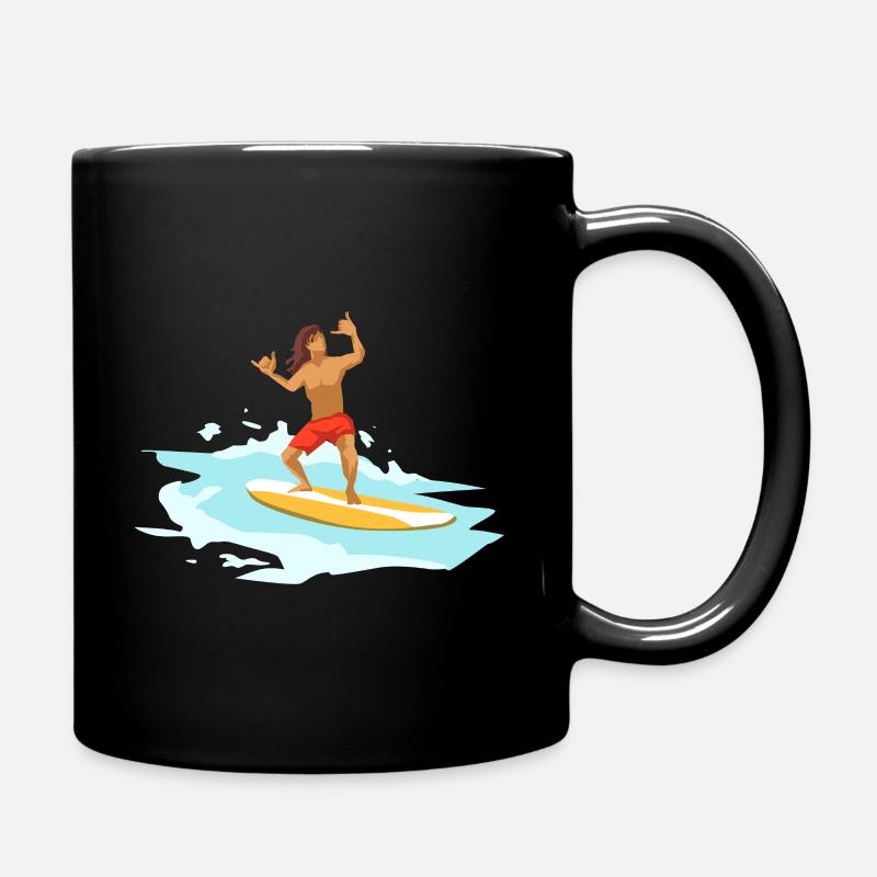 Surfing surfing - Full Colour Mug - black