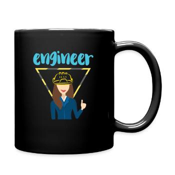 Engineer engineer woman - Full Colour Mug - black - Right