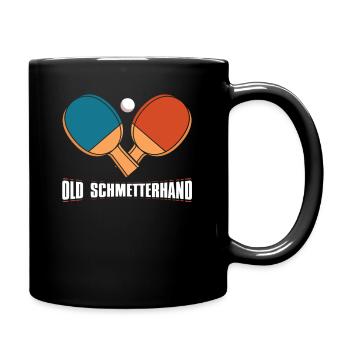 Old Schmetterhand - Tischtennis - Tasse einfarbig - Schwarz - Rechts