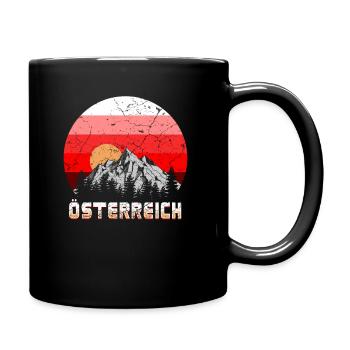 Österreich Alpen - Tasse einfarbig - Schwarz - Rechts