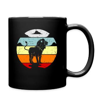 Löwe Löwin Geschenk Geschenkidee - Tasse einfarbig - Schwarz - Rechts