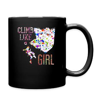 Climbing girl gift - Full Colour Mug - black - Right