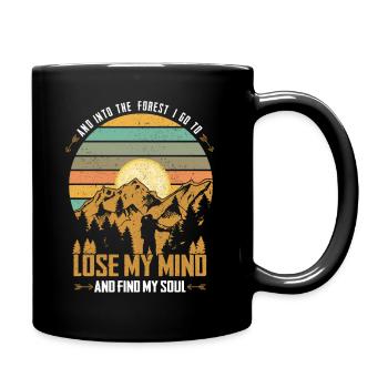 Et dans la forêt | Cadeau de randonnée randonneur - Mug uni - noir - Droite