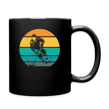 Eishockey Eishockeyspieler Geschenkidee Retro - Tasse einfarbig - Schwarz - Rechts