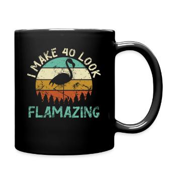 J'en fais 40 en flammes - Mug uni - noir - Droite