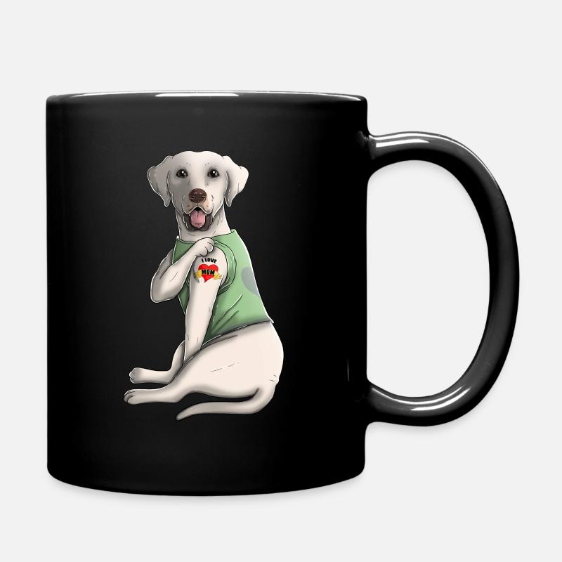 Ich liebe Mutter Tattoo Labrador Mutter Muttertagsgeschenk - Tasse einfarbig - Schwarz