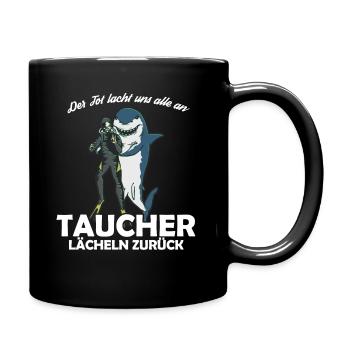 Taucher lächeln zurück - Tasse einfarbig - Schwarz - Rechts