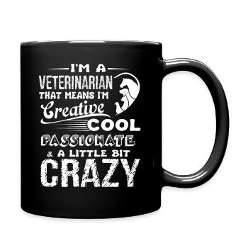 Veterinarian Cool And Crazy Veterinarian - Full Colour Mug - black - Right