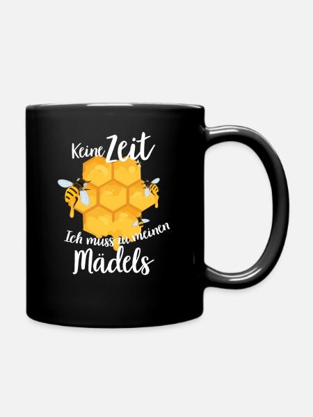 Keine Zeit Ich muss zu meinen Mädels - Imker - Tasse einfarbig - Schwarz