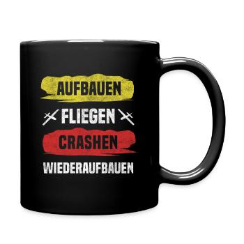 Modellflugzeug Modellflug Modellflieger Modellbau - Tasse einfarbig - Schwarz - Rechts