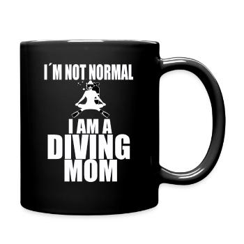 Je suis plongeur maman plongée fête des mères - Mug uni - noir - Droite