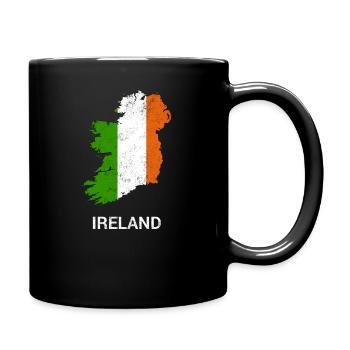 Ireland ( Eire ) country map & flag - Full Colour Mug - black - Right