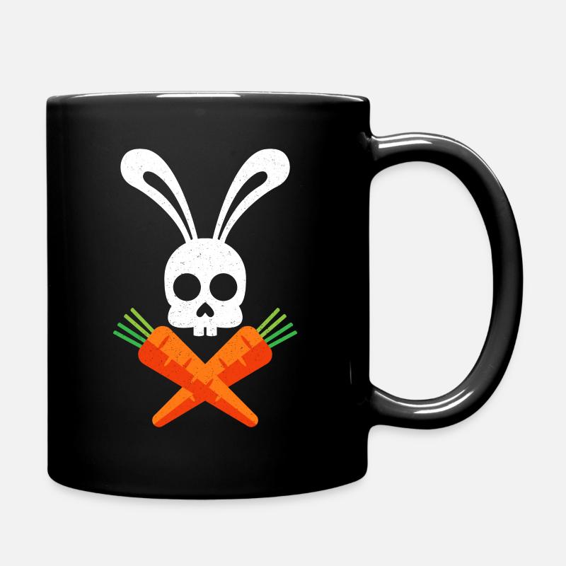 Osterhase Totenkopf lustiges Geschenk - Tasse einfarbig - Schwarz