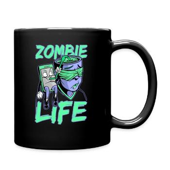 Smartphone cell phone addiction zombie life - Full Colour Mug - black - Right