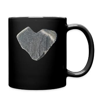 Stone heart stones collector gift - Full Colour Mug - black - Right