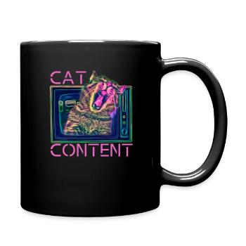 Cat content - cat motif - cat content - Full Colour Mug - black - Right