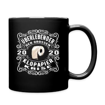 Überlebender der grossen Klopapier Krise 2020 - Tasse einfarbig - Schwarz - Rechts