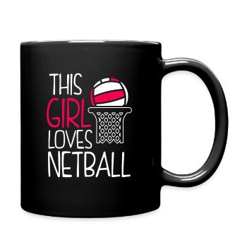 Dieses Mädchen liebt Netzball - Tasse einfarbig - Schwarz - Rechts