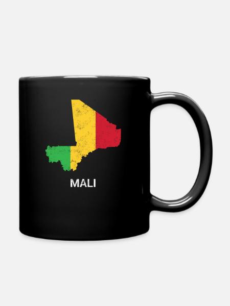 Carte et drapeau du pays du Mali - Mug uni - noir